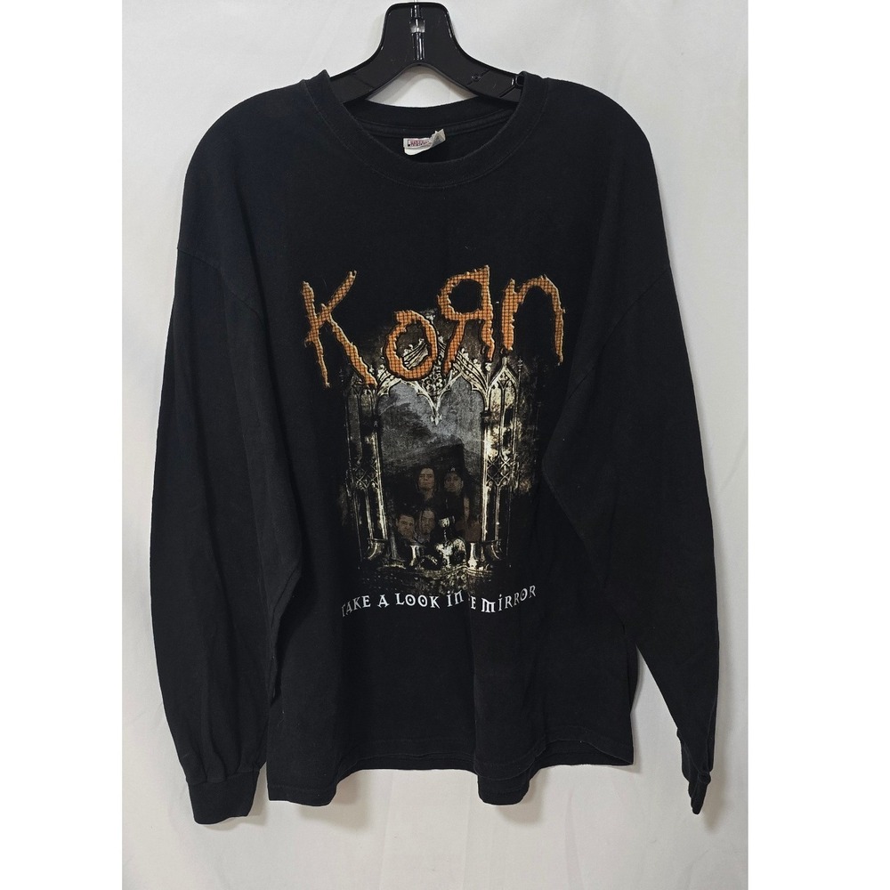 Vtg Korn "Take a Look in the Mirror" 2003–2004 tour long sleeve graphic shirt